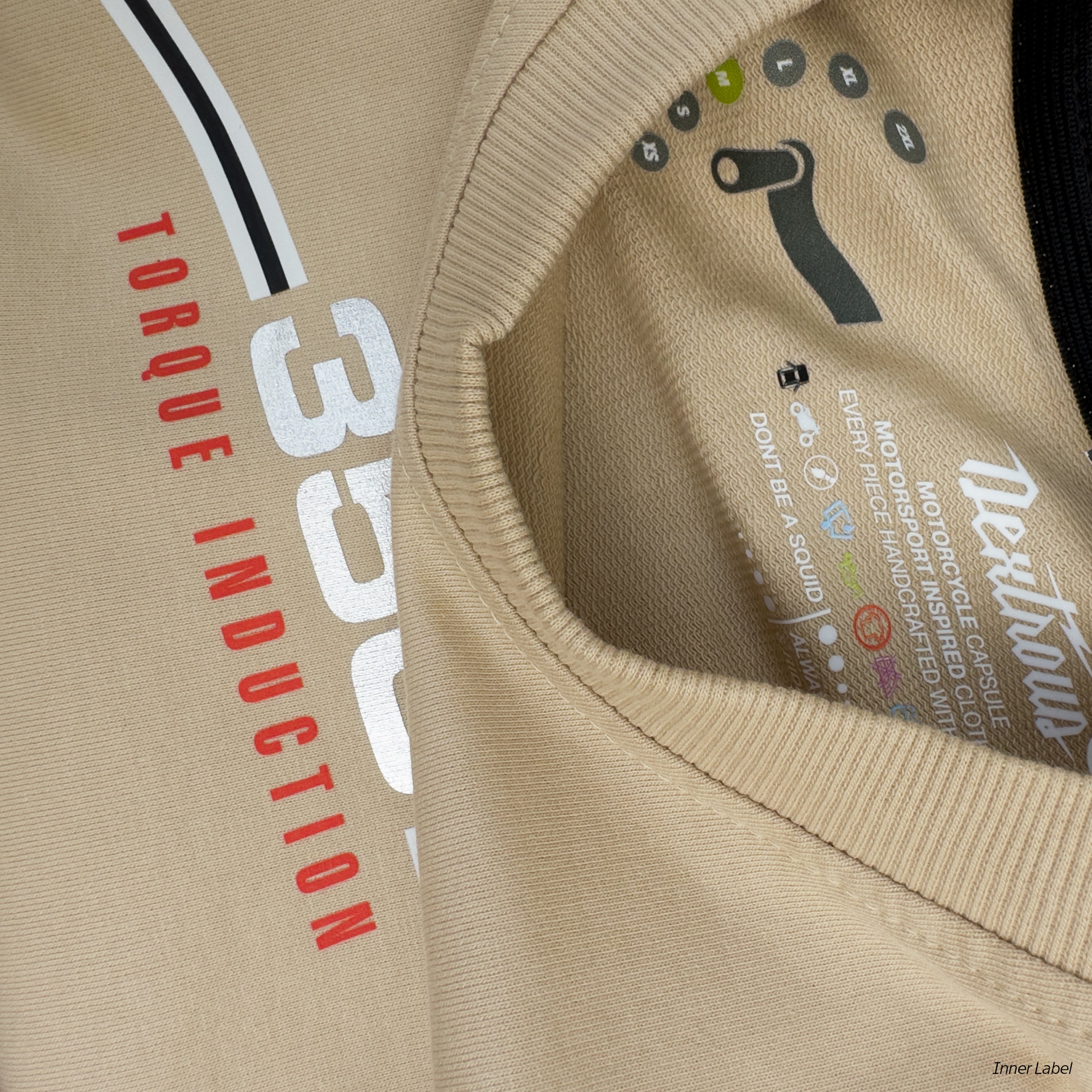 EVIL TWIN | Unisex Oversized – RD350 Inspired Motorsport T-Shirt – Beige