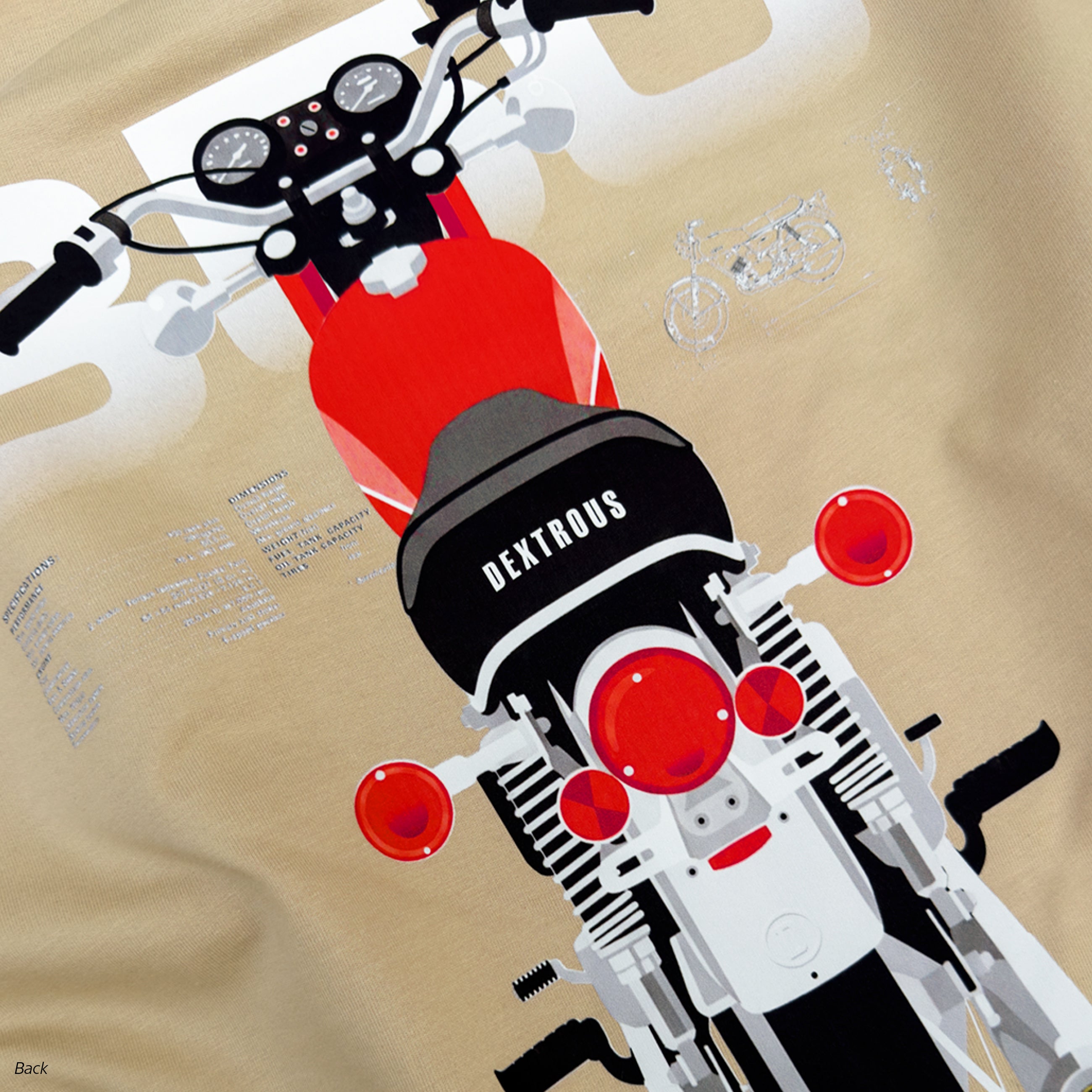 EVIL TWIN | Unisex Oversized – RD350 Inspired Motorsport T-Shirt – Beige