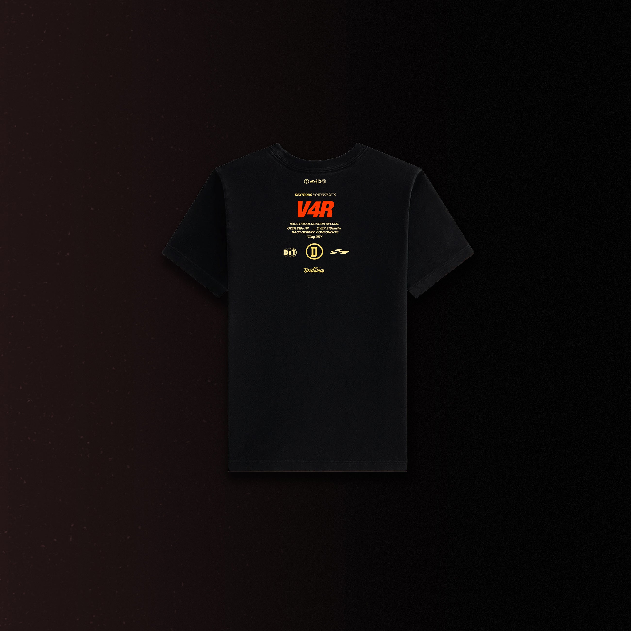 THE RATTLE | Kids Regular Fit – V4R Inspired Motorsport T-Shirt – Black
