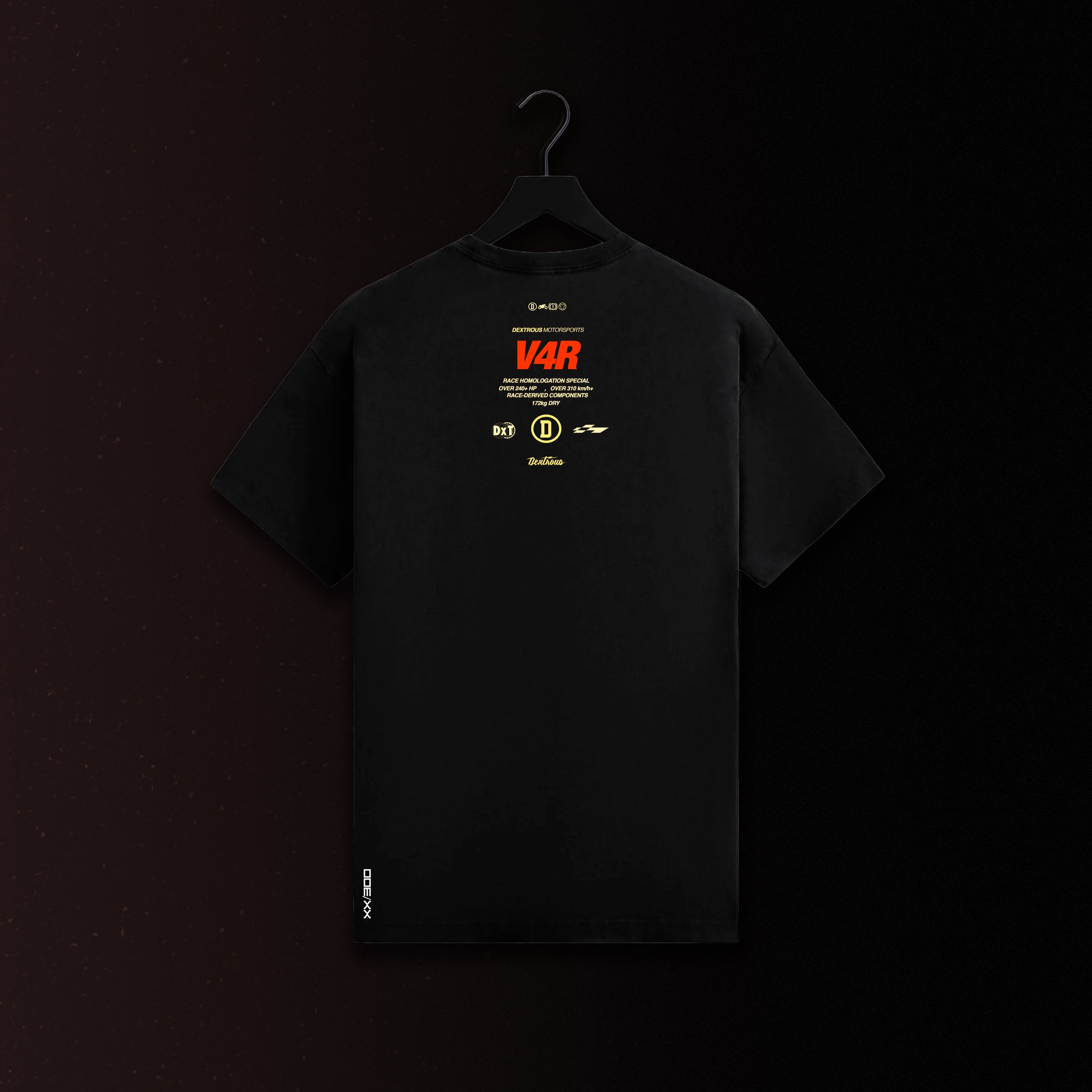 THE RATTLE | Men's Regular Fit – V4R Inspired Motorsport T-Shirt – Black