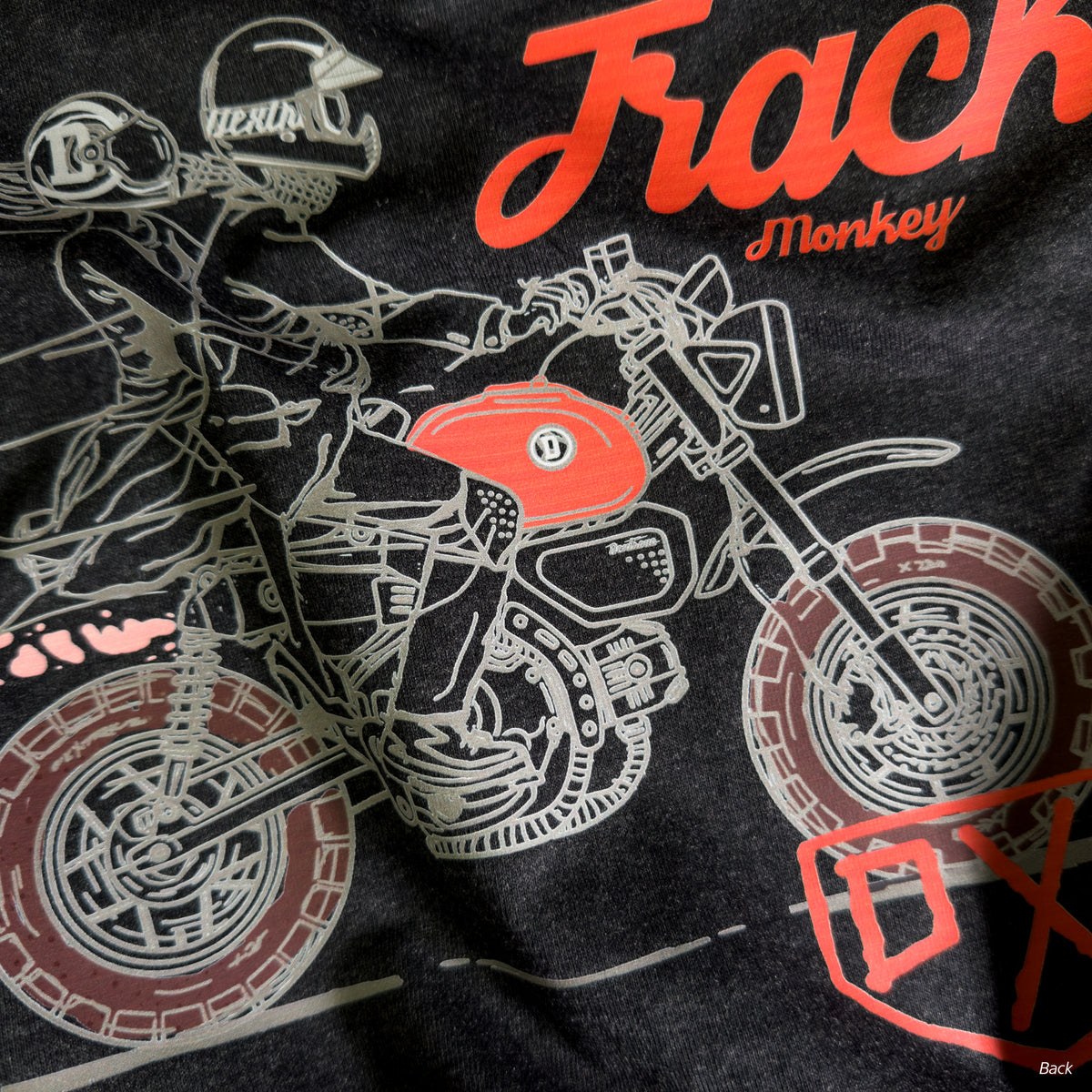TRACK MONKEY | Men's Regular Fit – Monkey/Mini Bike Inspired Motorsport T-Shirt – Charcoal Melange