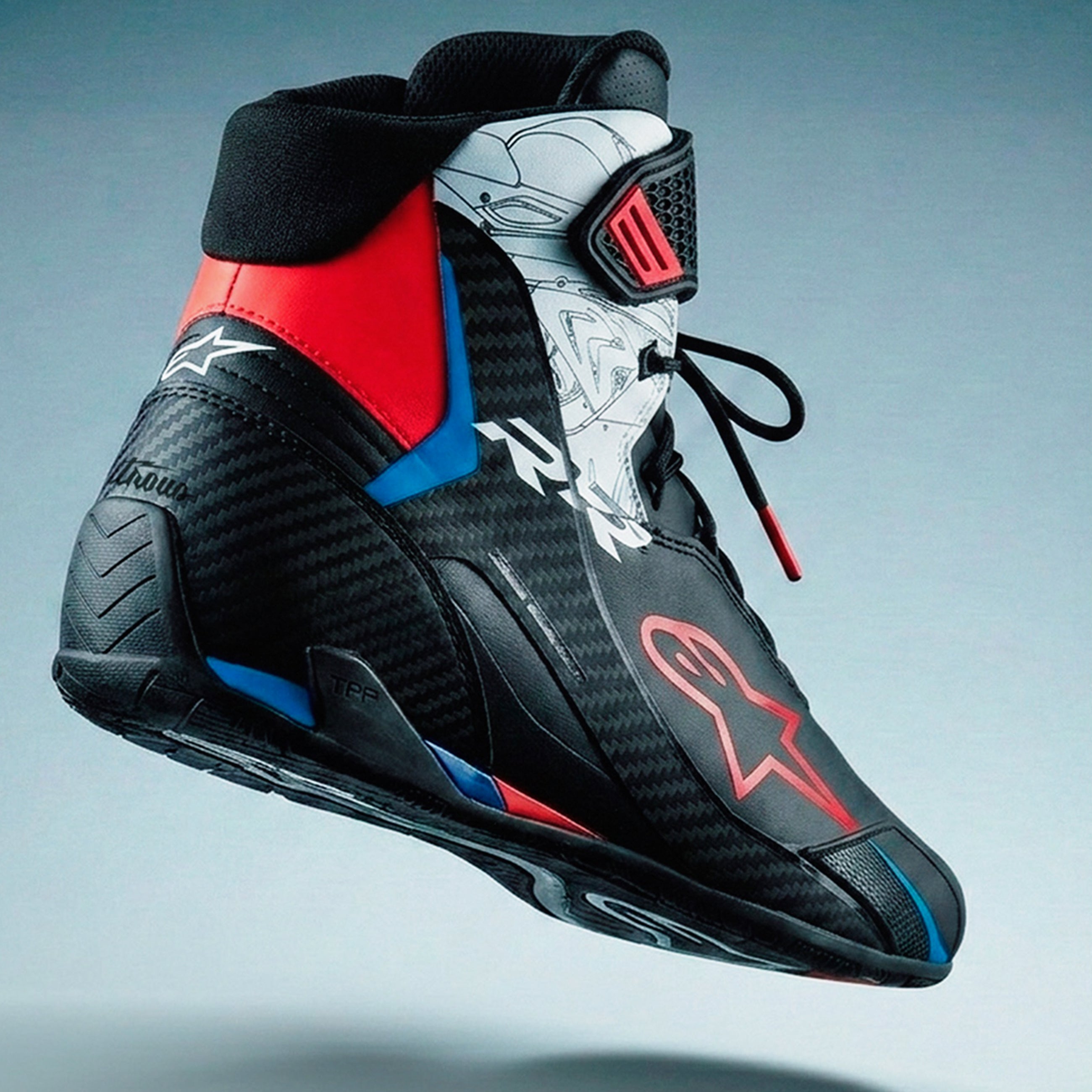 ALP4 | HP4 Race inspired Custom Alpinestars Faster-4 Riding Shoes – Carbon Edition