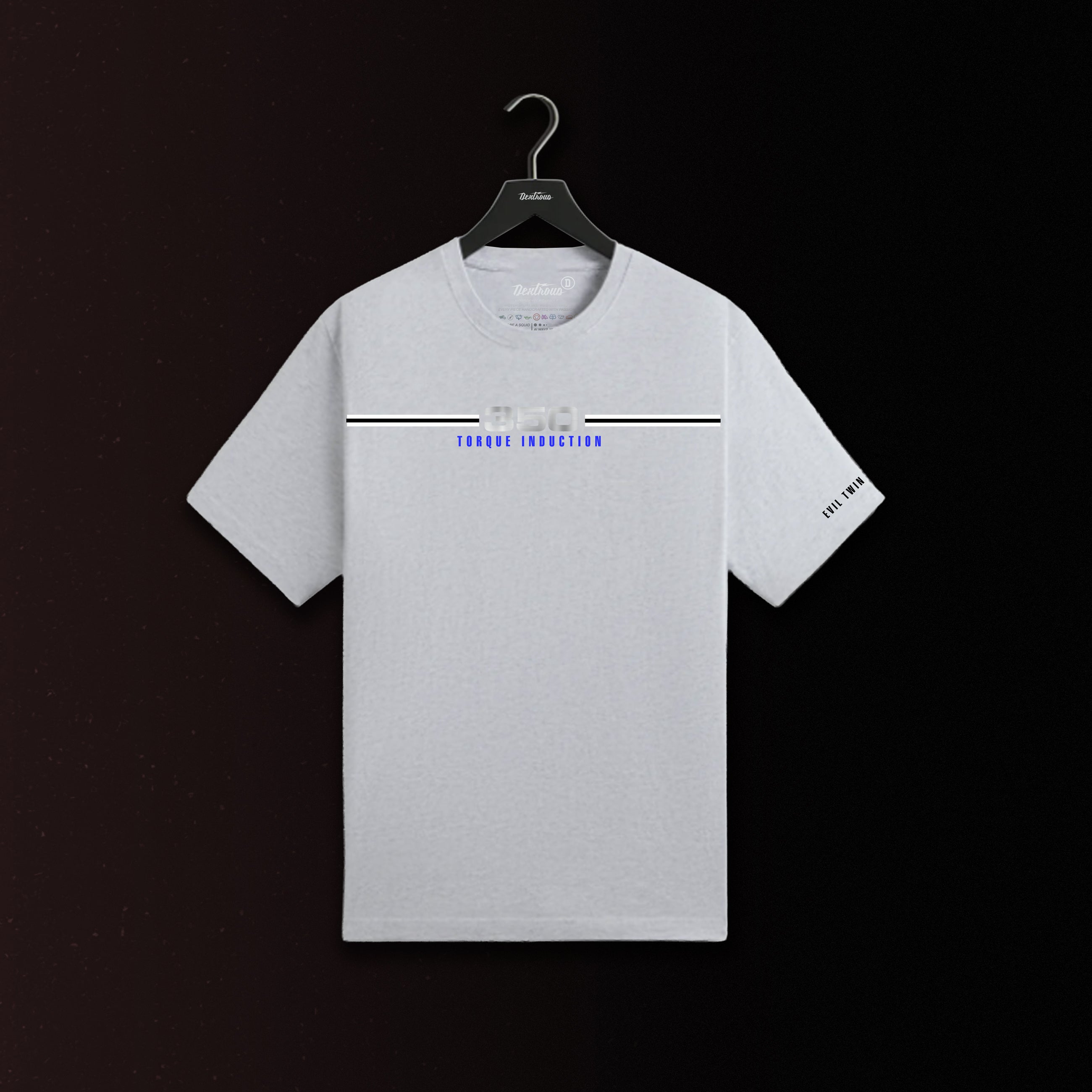 EVIL TWIN | Men's Regular Fit – RD350 Inspired Motorsport T-Shirt – Light Grey