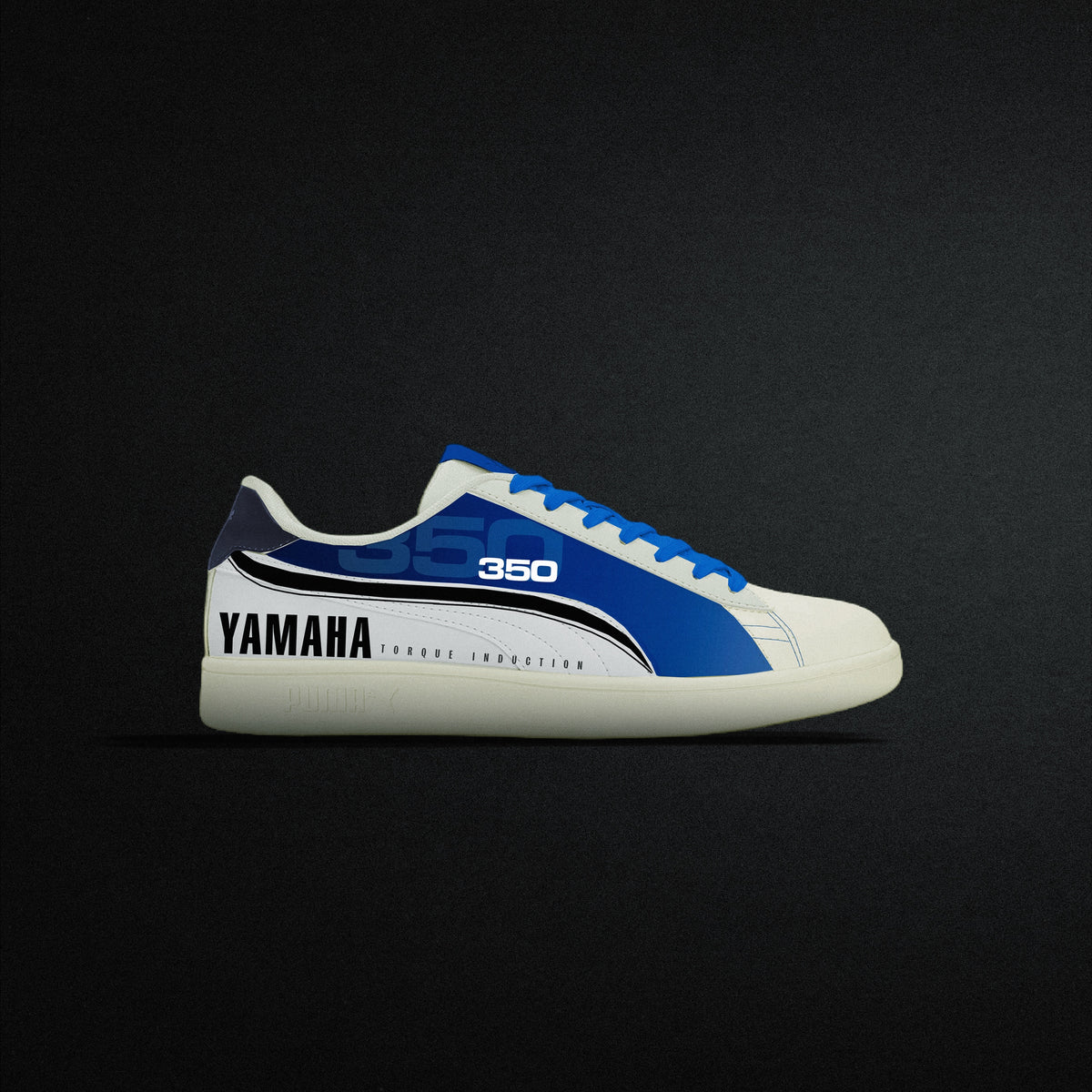 CANDY BLUE | RD350 inspired Custom Puma Smashic Low – Blue/Black/White