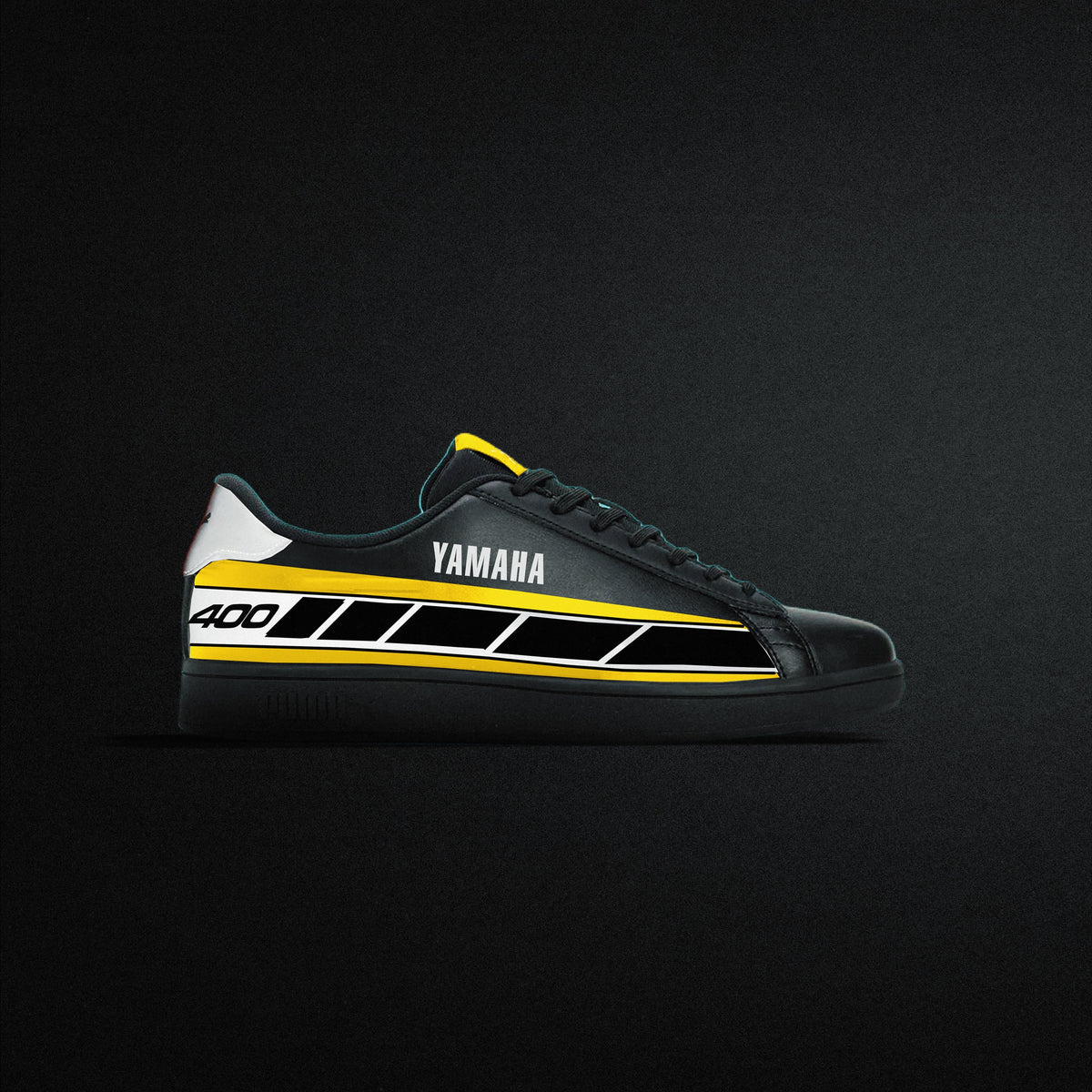 SPEED BLOCK YELLOW | RD400 inspired Custom Puma Smashic Low – Yellow/Black/White