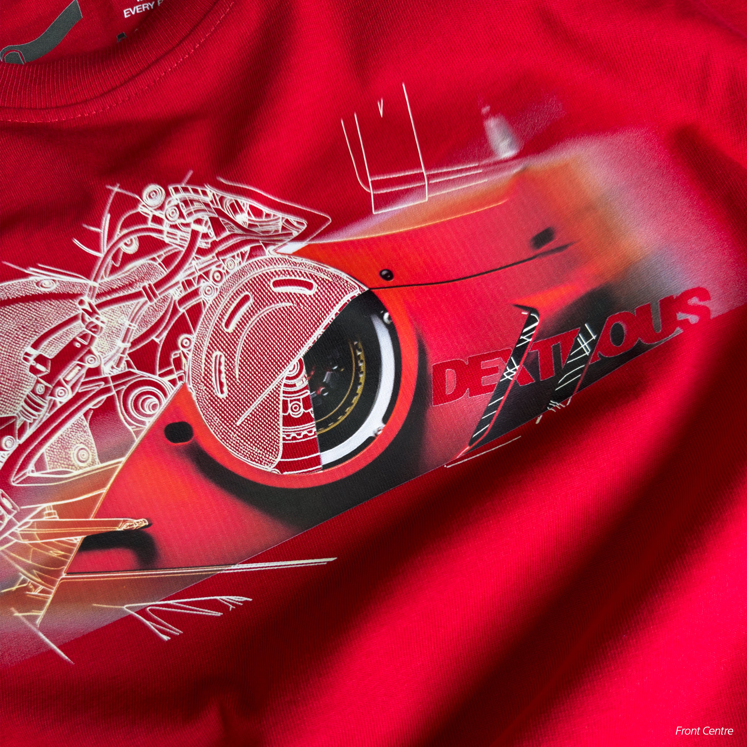 THE RATTLE | Unisex Oversized – V4R Inspired Motorsport T-Shirt – Crimson Red