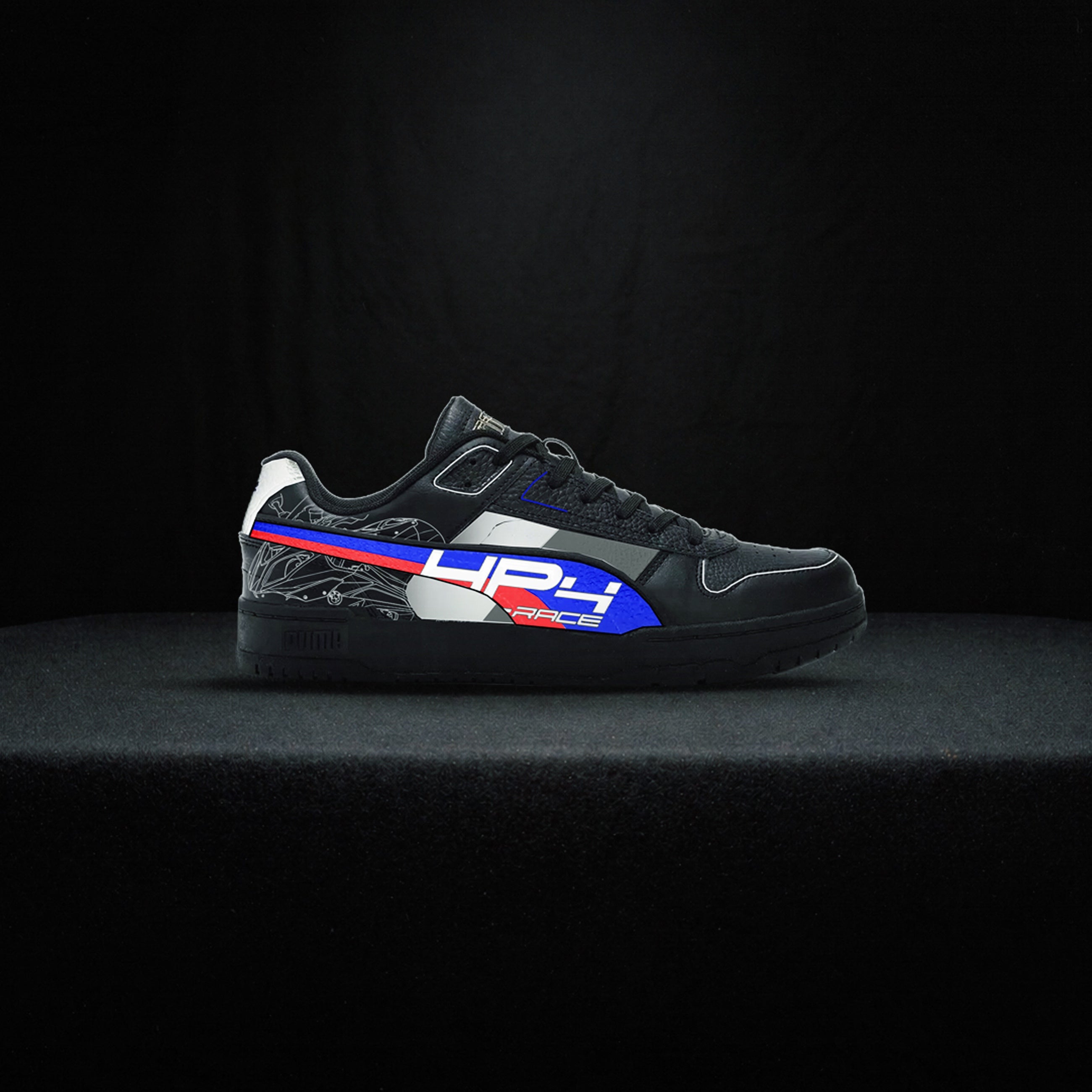 RB01 | S1000rr inspired Custom Puma RBD Low Sneaker – Black/Blue/Red