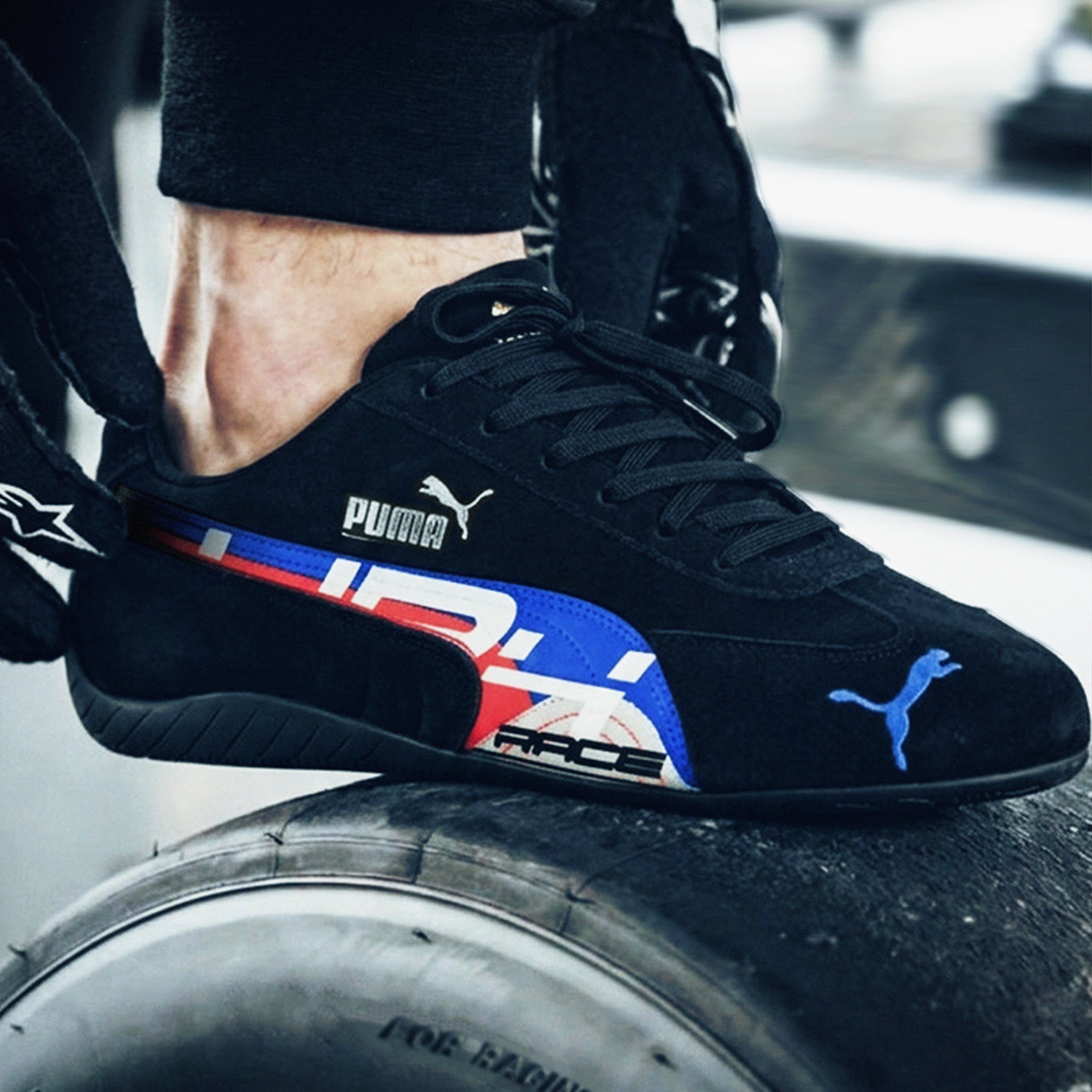SC01 | S1000rr inspired Custom Puma Speedcat Sneaker– Black/Blue/Red