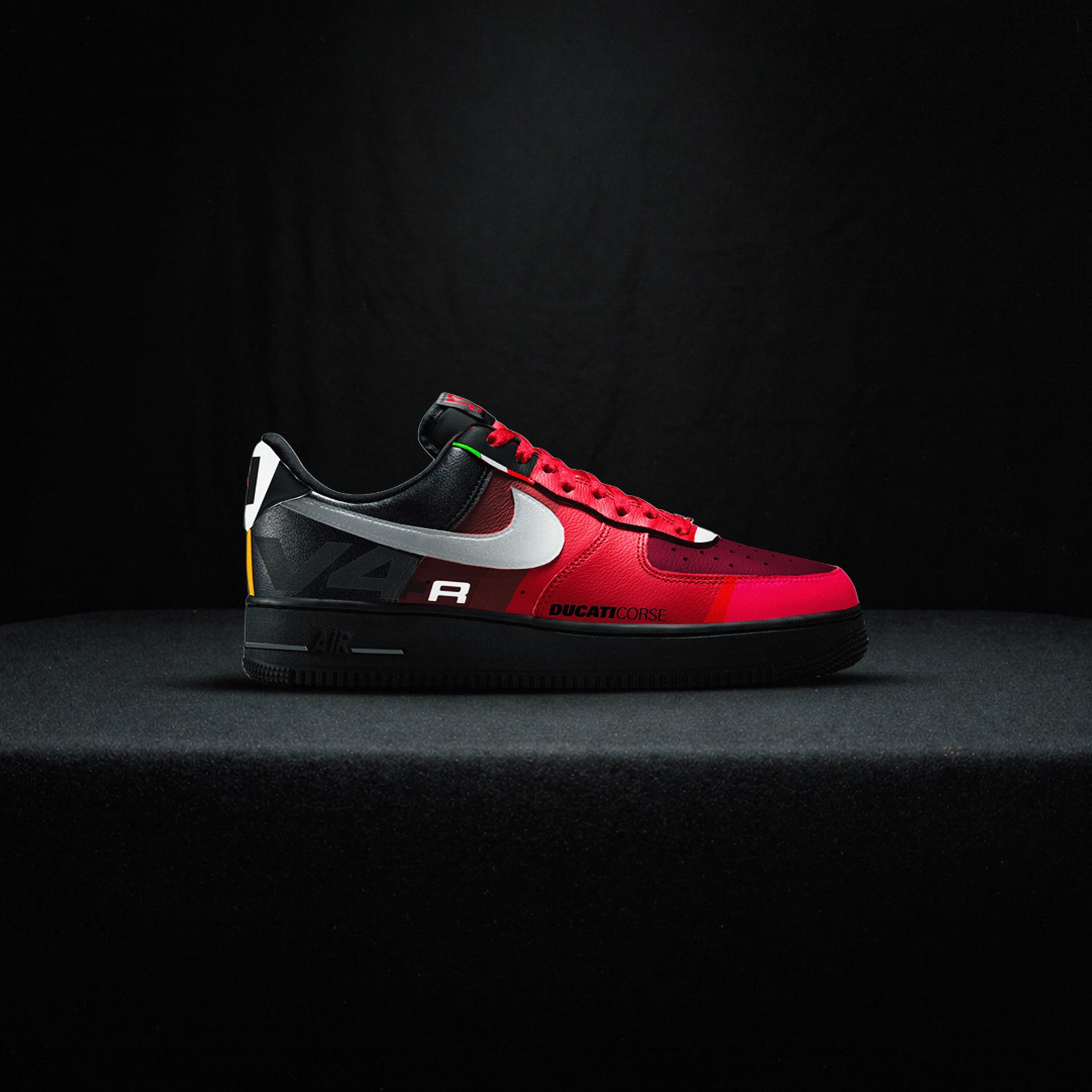 N4R | V4R inspired Custom Nike Air Force 1 Low – Black/Red
