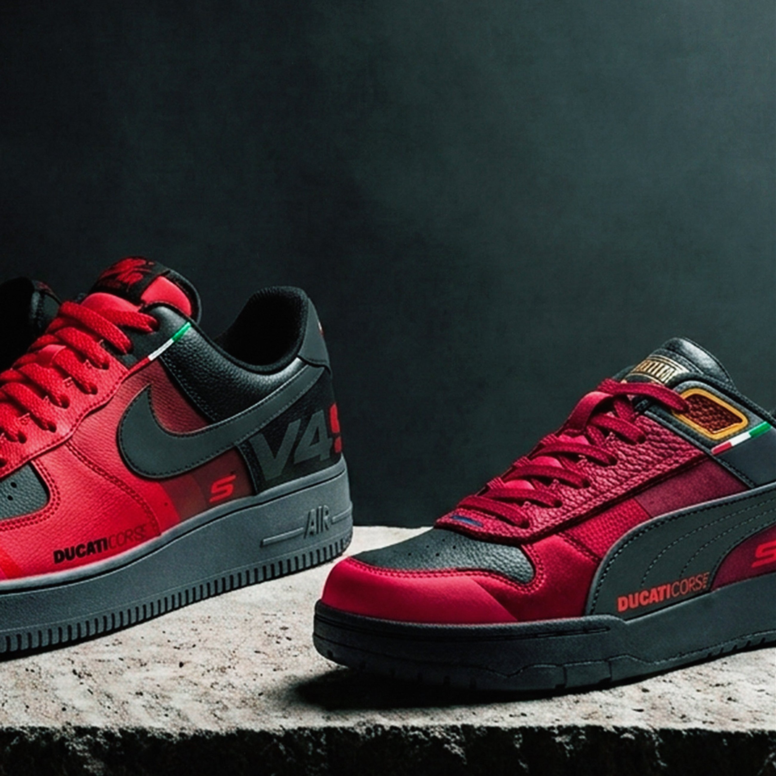 P4S | V4S inspired Custom Puma RBD Low – Black/Red