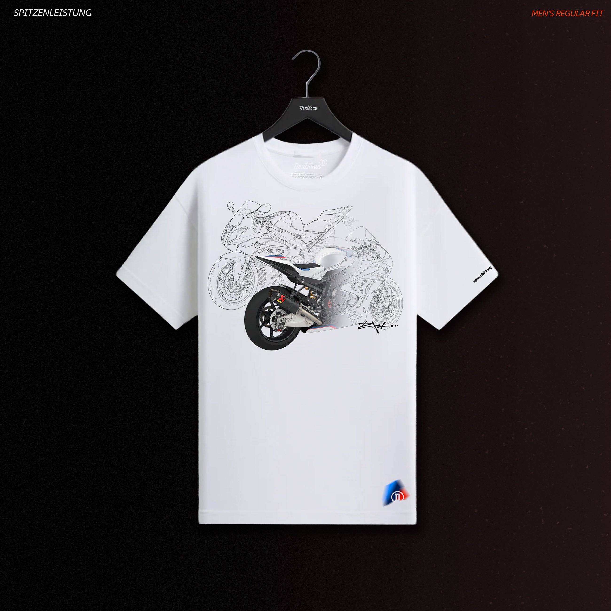 SPITZENLEISTUNG | Men's Regular Fit  – S1000RR Inspired Motorsport T-Shirt – White