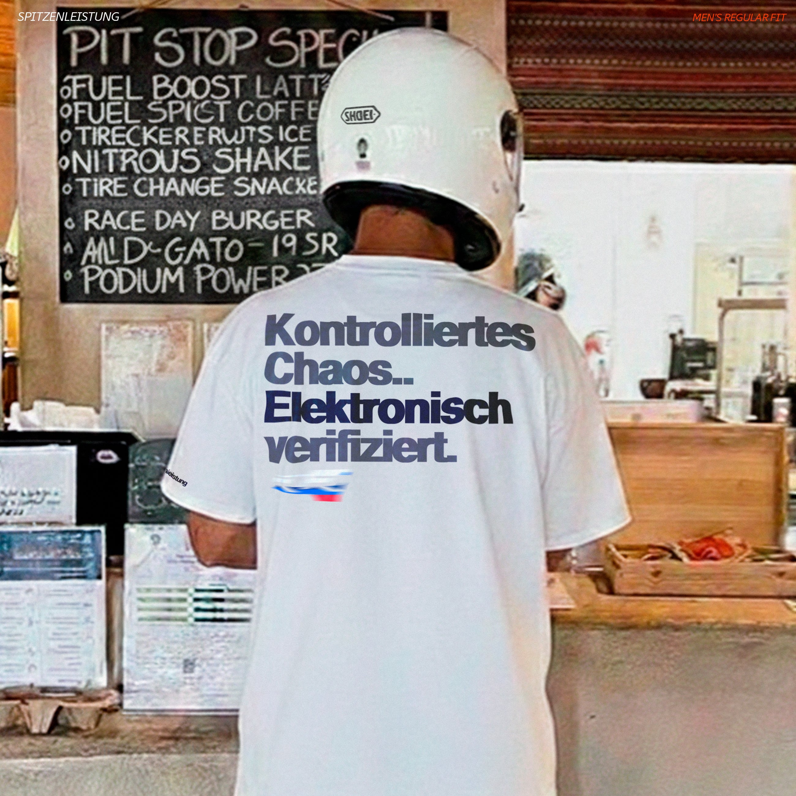 SPITZENLEISTUNG | Men's Regular Fit  – S1000RR Inspired Motorsport T-Shirt – White