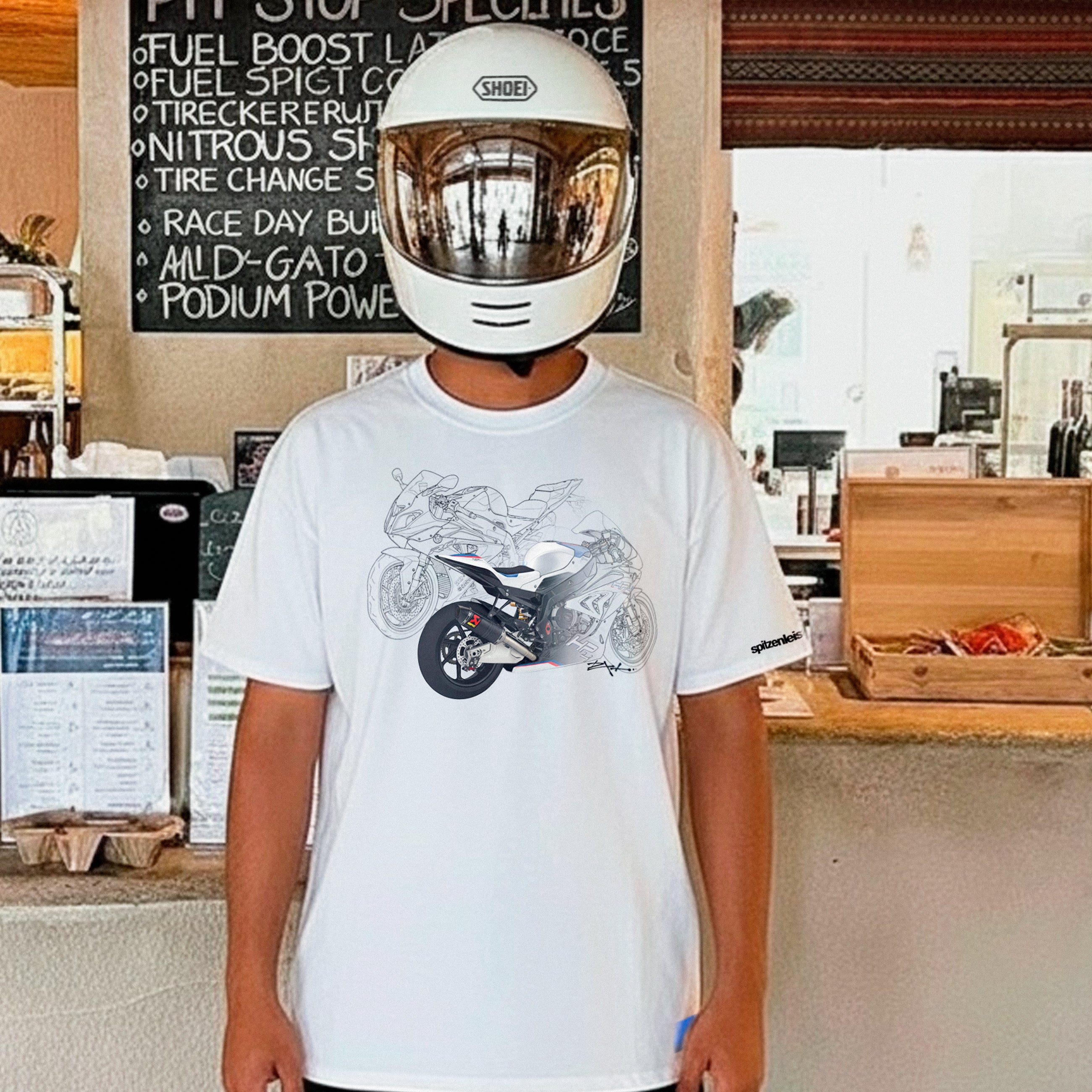 SPITZENLEISTUNG | Men's Regular Fit  – S1000RR Inspired Motorsport T-Shirt – White